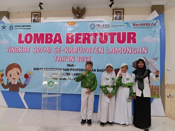Lima Siswa MI Ma’arif NU Sunan Drajat Ikuti Lomba Bertutur Tingkat Kabupaten Lamongan 2026