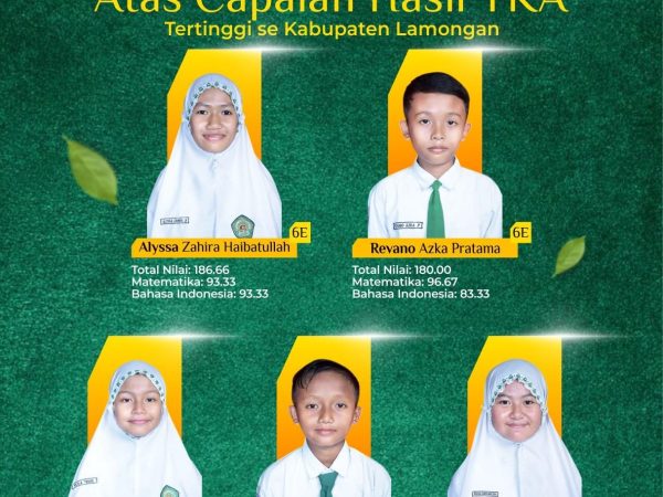 Murid MI Ma’arif NU Sunan Drajat Lamongan Raih Peringkat Hasil TKA 2026 Terbaik se-Kabupaten Lamongan
